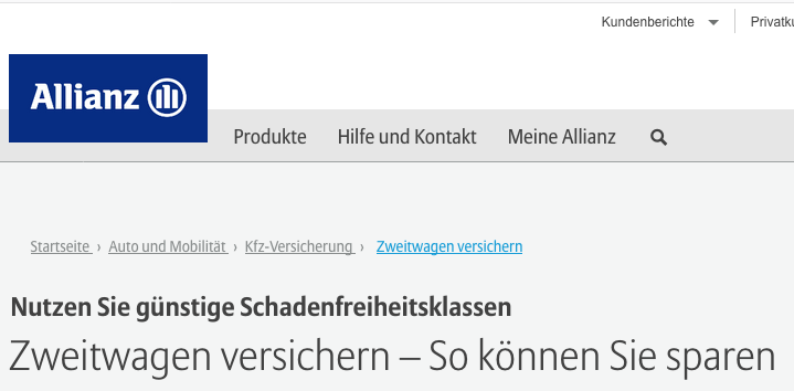 allianz-zweitwagenversicherung-webseite